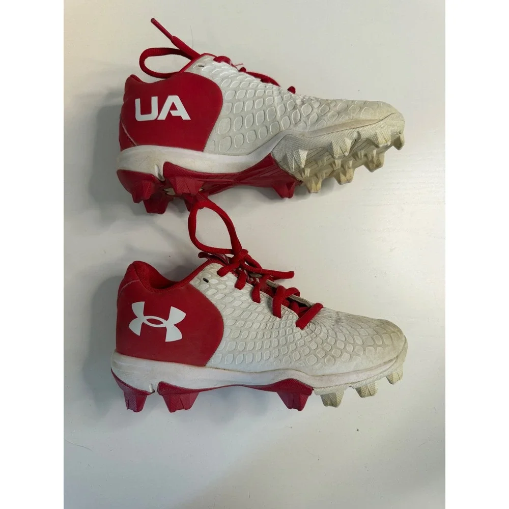 Under Armour Leadoff RM Youth Baseball Cleats Red White 3026607-100 Size 13K